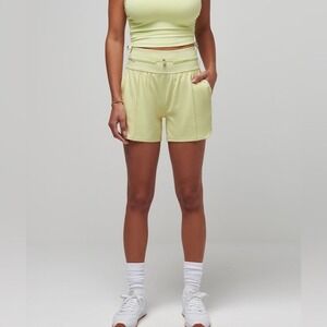 Travis‎ Mathew's Yellow High-Waisted Athletic Shorts with Drawstring & Pockets